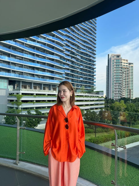 Women Casual Long Sleeves Shirt With Stripes Trousers